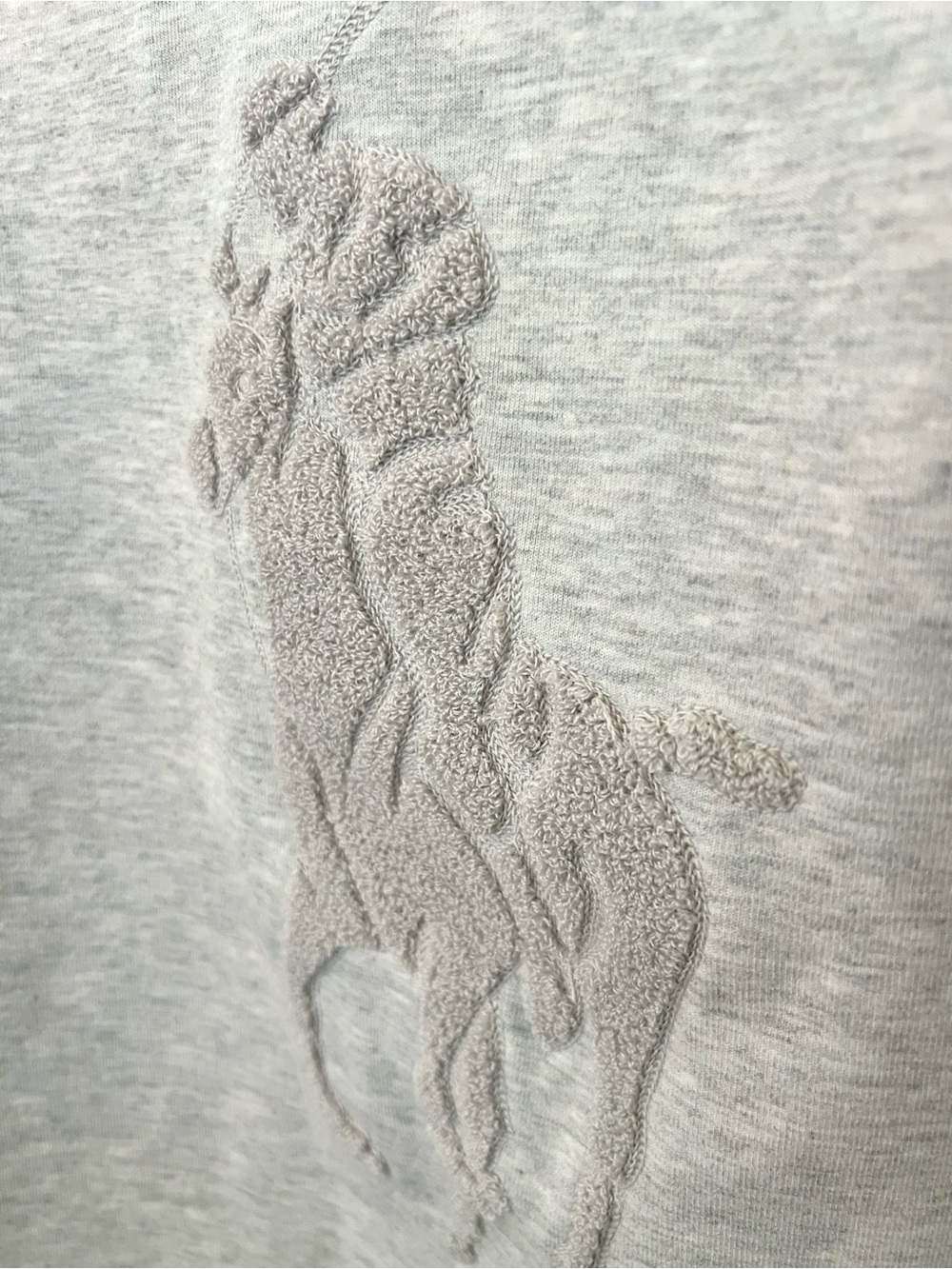 Polo Ralph Lauren Pony Embroidered Double Knit Rugby Grey Sweatshirt Pre Loved - Picture 8 of 9